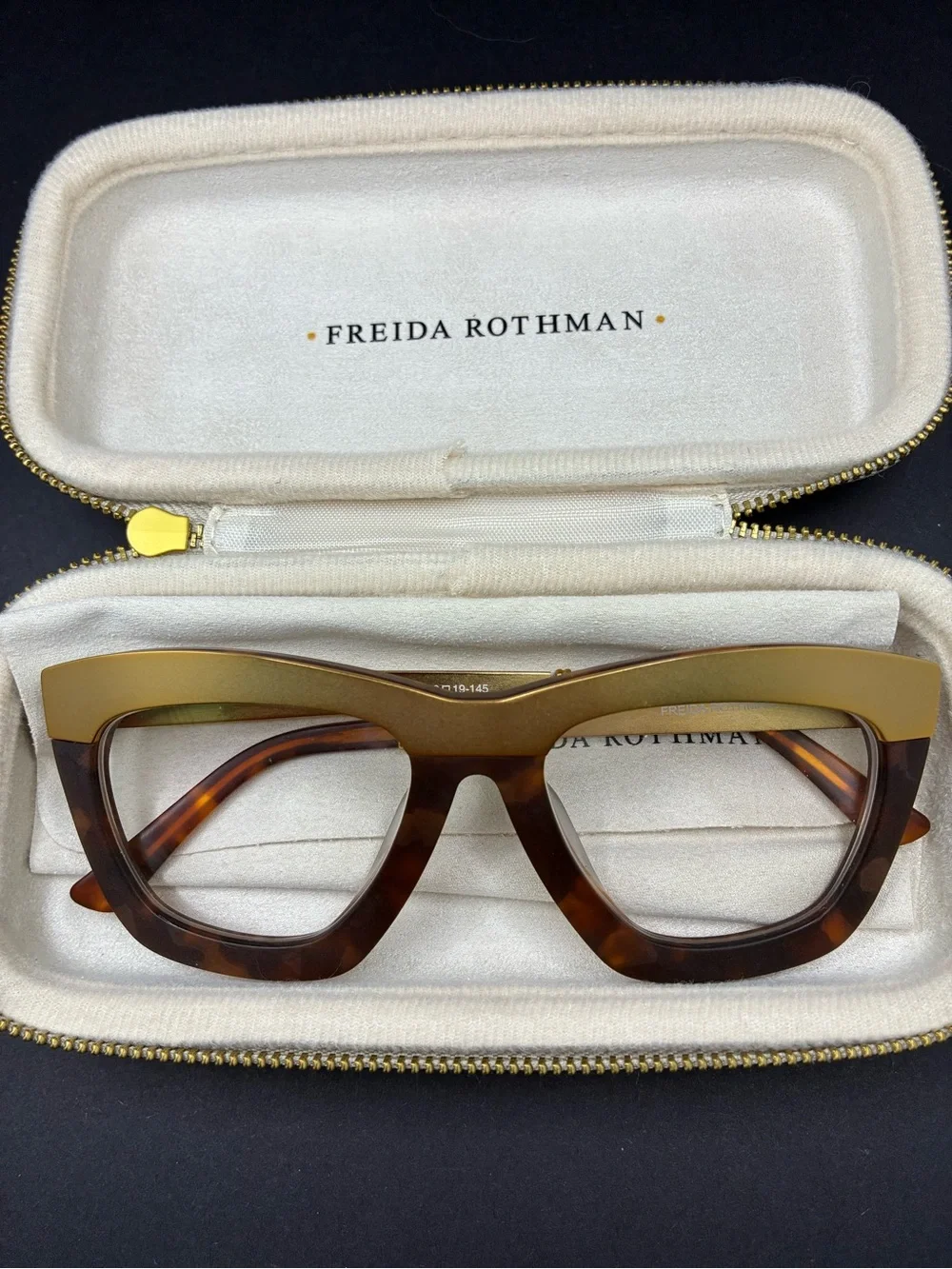 Freida Rothman Women's Gold and Tortoiseshell Fashion Glasses